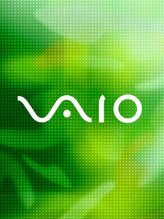 Logo de VAIO en fondo verde