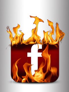 Logo de Facebook en Llamas