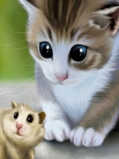 Gato y Hámster Adorables