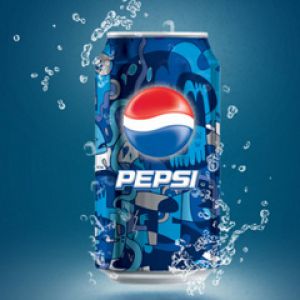 Lata de Pepsi con Salpicaduras