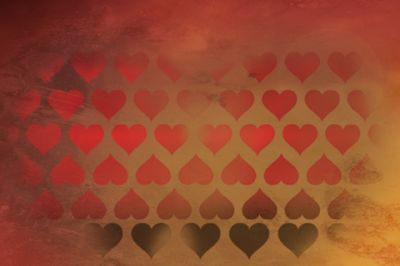 Patrones de Corazones en Colores Cálidos