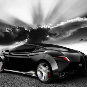 Elegante coche concepto Audi negro