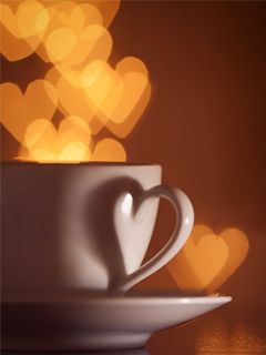 Taza de café en forma de corazón