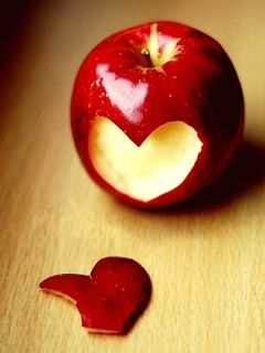Manzana en forma de corazón