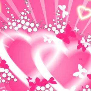 Corazones y Mariposas Rosas
