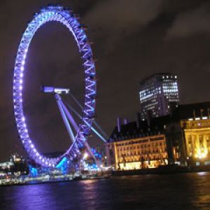 Vista Nocturna de la Noria de Londres