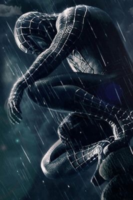 Spider-Man en la lluvia