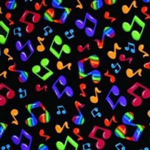 Patrón de Notas Musicales Coloridas