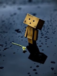 Linda figura Danbo con flor