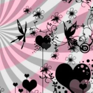 Patrones de corazones y diseño floral