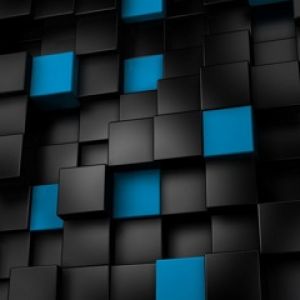 Patrón de Cubos Negros y Azules
