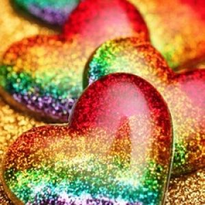 Corazones Brillantes Arcoíris