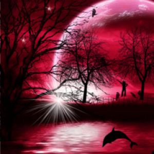 Paisaje Místico de la Luna Roja