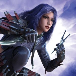 Guerrera Fantástica con Dagas Dobles