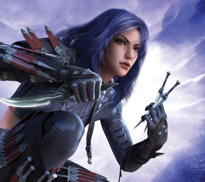 Guerrera Fantástica con Dagas Dobles