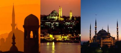 Siluetas de Estambul al Atardecer