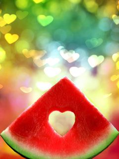 Rebanada de sandía con corazón