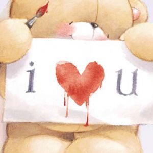 Osito Sosteniendo Cartel de Amor