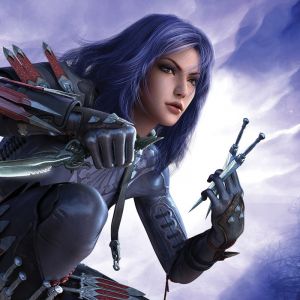 Guerrera Fantástica con Espadas