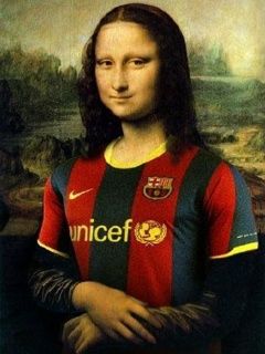 Mona Lisa con camiseta del Barcelona