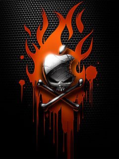 Diseño de calavera y logo de Apple