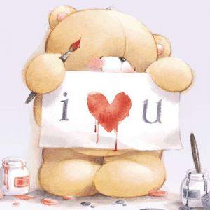 Oso Tierno Sosteniendo un Cartel de Amor