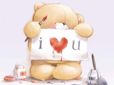 Oso Tierno Sosteniendo un Cartel de Amor