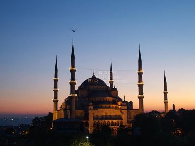 Mezquita Sultan Ahmed al Atardecer