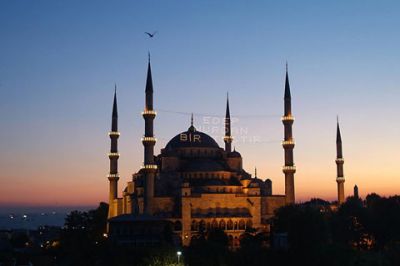 Mezquita Sultan Ahmed al Atardecer