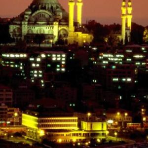 Horizonte de Estambul al Atardecer