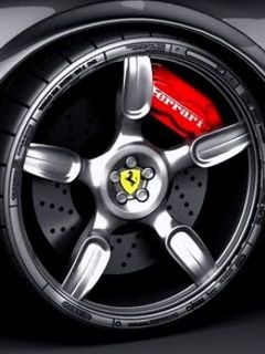 Rueda Ferrari en Primer Plano