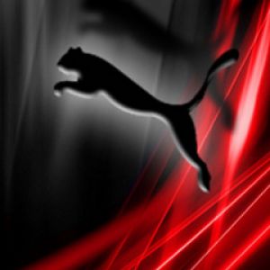 Logo de Puma con fondo rojo