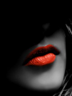 Labios Rojos sobre Fondo Negro