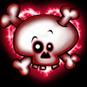 Calavera y Huesos Lindos en Corazón