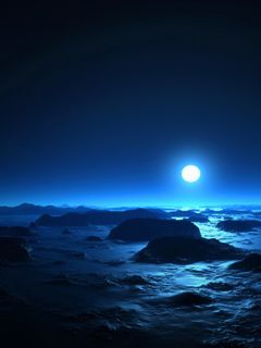 Paisaje Oceánico Iluminado por la Luna