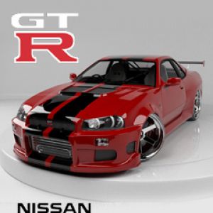 Nissan GT-R Coche Deportivo Rojo