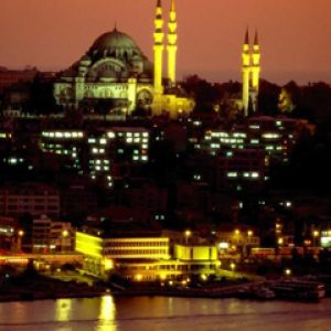 Horizonte de Estambul al Atardecer