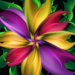 Diseño de Flor Abstracta Colorida