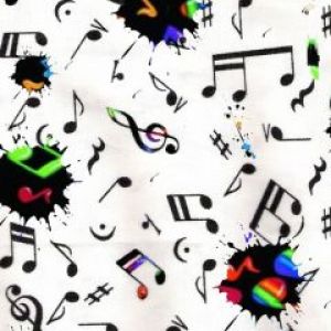 Patrón de Notas Musicales Coloridas