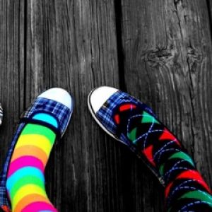 Calcetines a rayas coloridos