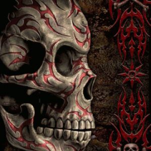 Arte de Calavera con Diseño Tribal