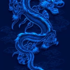 Arte Fantástico Dragón Azul