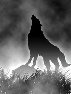 Silueta de Lobo Aullador