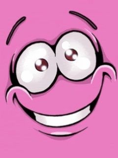 Cara de Caricatura Rosa Feliz