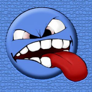 Cara Emoji Azul Divertida