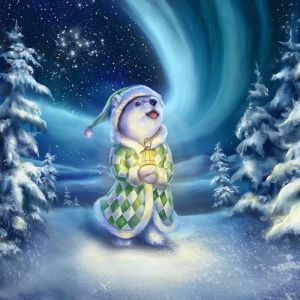 Oso Polar Adorable en Invierno