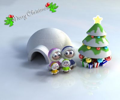 Escena Familiar de Navidad Linda