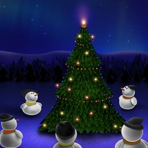 Muñecos de Nieve Lindos con Árbol de Navidad