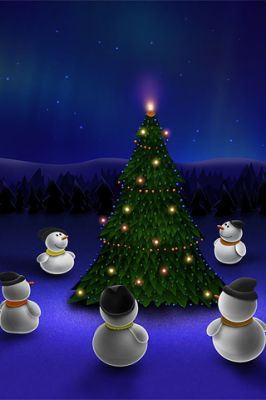Muñecos de Nieve Lindos con Árbol de Navidad