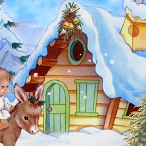 Maravilla Invernal con Niño y Burro